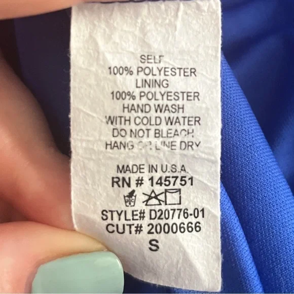 The Night Is Young Floral Dress-Cobalt Blue-Ruffled-EUC-Size Small​​​​ - Picture 11 of 11